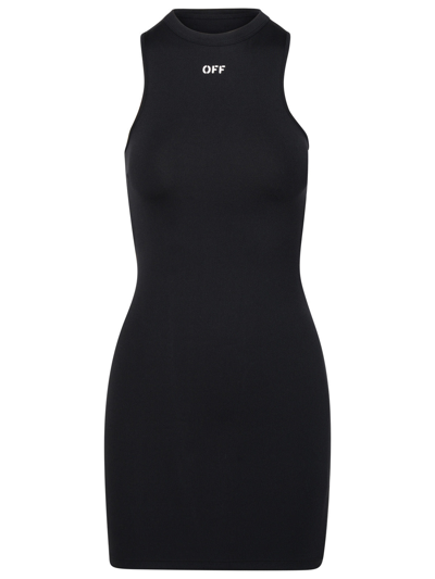 OFF-WHITE OFF-WHITE WOMAN OFF-WHITE 'ROWING' BLACK POLYAMIDE DRESS