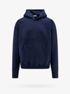Saint Laurent Kangaroo Pocket Hooded Sweater In Blue