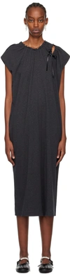 SIMONE ROCHA GRAY SHOULDER BITE MIDI DRESS