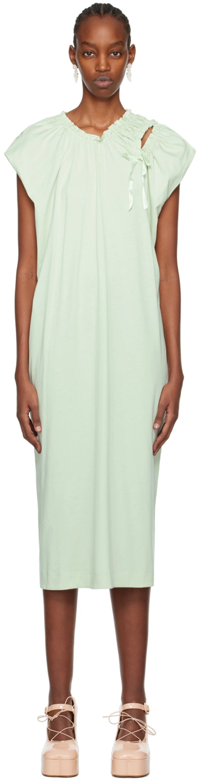 Simone Rocha Green Shoulder Bite Midi Dress In Mint