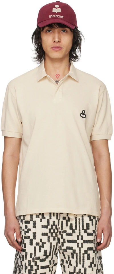 Isabel Marant Logo-embroidered Cotton Polo Shirt In Neutrals