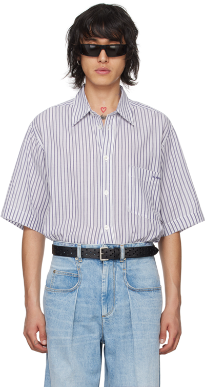 Isabel Marant Blue & White Labilio Shirt In 30ae Azure