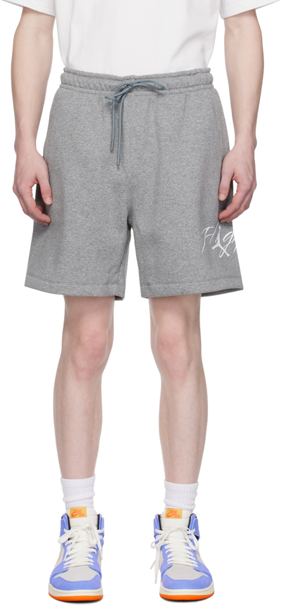 Nike Gray Jordan Essentials Shorts In Carbon Heather/white