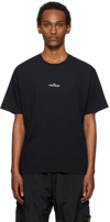 Stone Island Casual Black T-shirt With Graphic Design And Subtle Logo In V0029 Black
