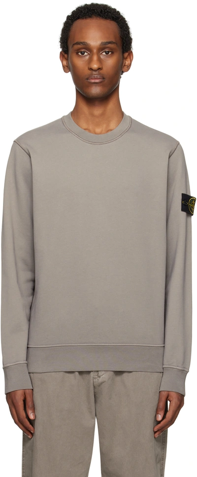 Stone Island Gray Patch Sweatshirt In V0092 Dove Grey