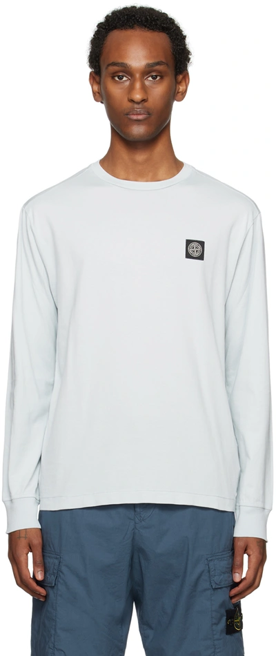 Stone Island Blue Patch Long Sleeve T-shirt In V0041 Sky Blue