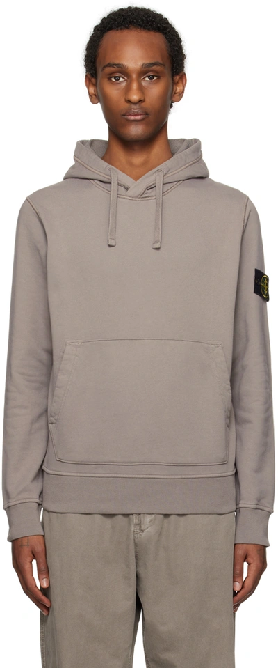Stone Island Gray Patch Hoodie In V0064