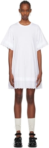 SIMONE ROCHA WHITE A-LINE T-SHIRT MINIDRESS