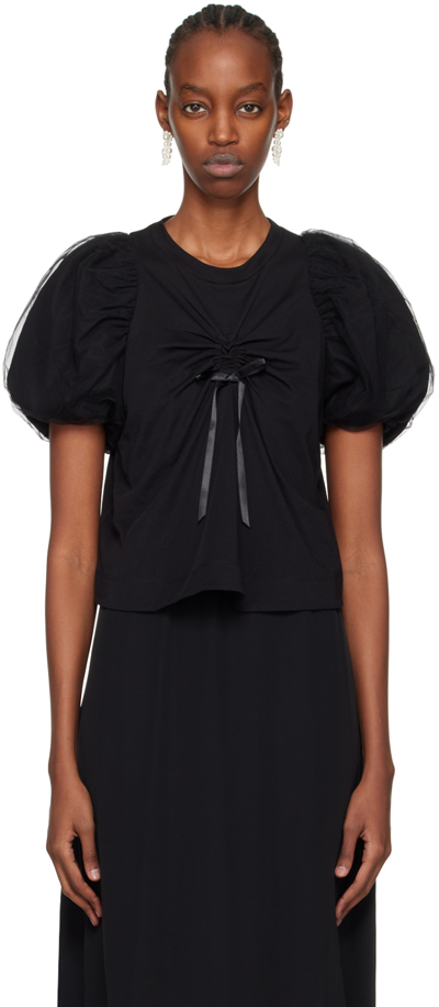 Simone Rocha Black Ruched T-shirt