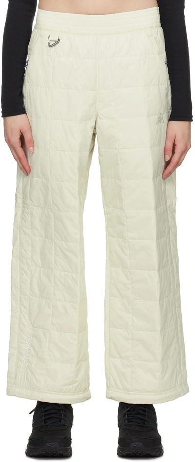 Nike Off-white Quilted Trousers In Sea Glass/summit Whi