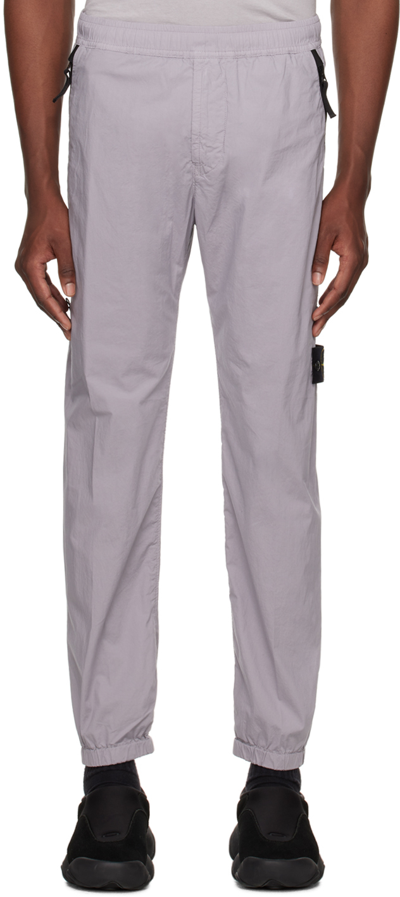 Stone Island Gray Patch Trousers In V0064 Dust