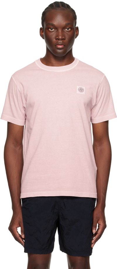 Stone Island Logo-patch Short-sleeve T-shirt In Pink