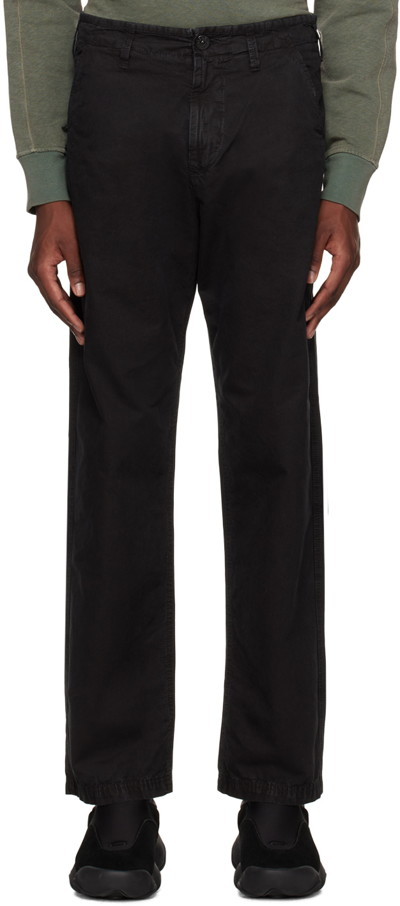 Stone Island Black Patch Trousers In V0129 Black