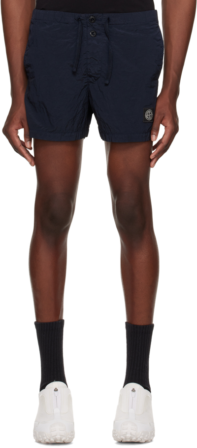 Stone Island Compass-patch Swim Shorts In A0020 Navy Blue