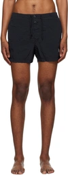 STONE ISLAND BLACK CRINKLED SWIM SHORTS