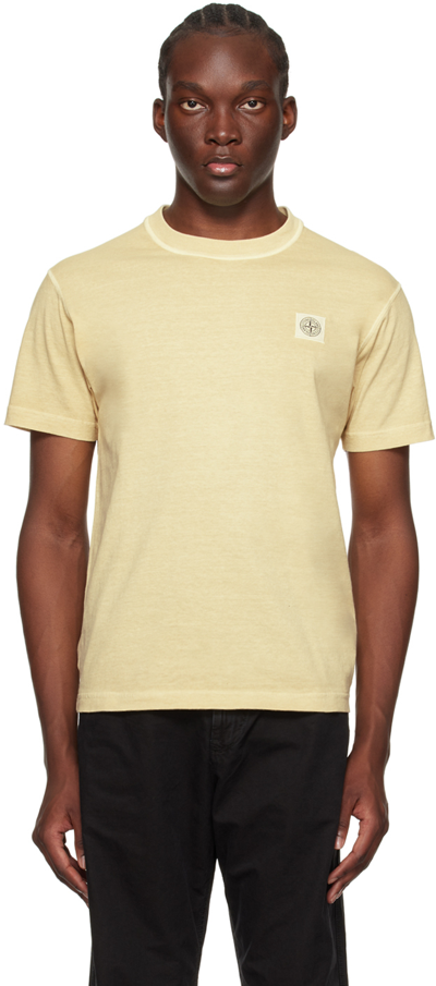 Stone Island Beige Patch T-shirt In V0191 Natural Beige