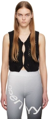 Open Yy Black Argyle Vest In Black