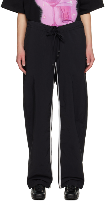 Open Yy Ssense Exclusive Black Drawstring Lounge Pants In Black Black