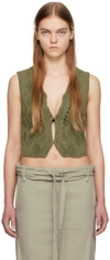 Open Yy Argyle Vest In Khaki