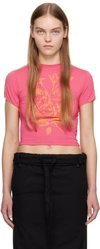 Open Yy Rose Baby T-shirt In Pink