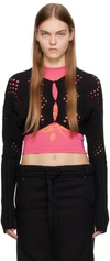 Open Yy Argyle Cardigan In Black