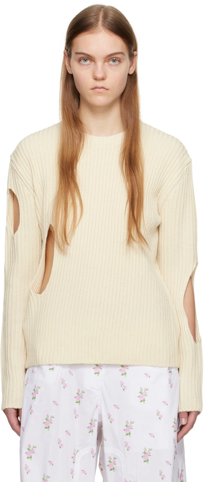 Open Yy Ssense Exclusive Off-white Jumper In Ivory