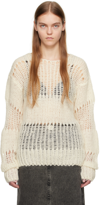 OPEN YY SSENSE EXCLUSIVE WHITE NETTED SWEATER