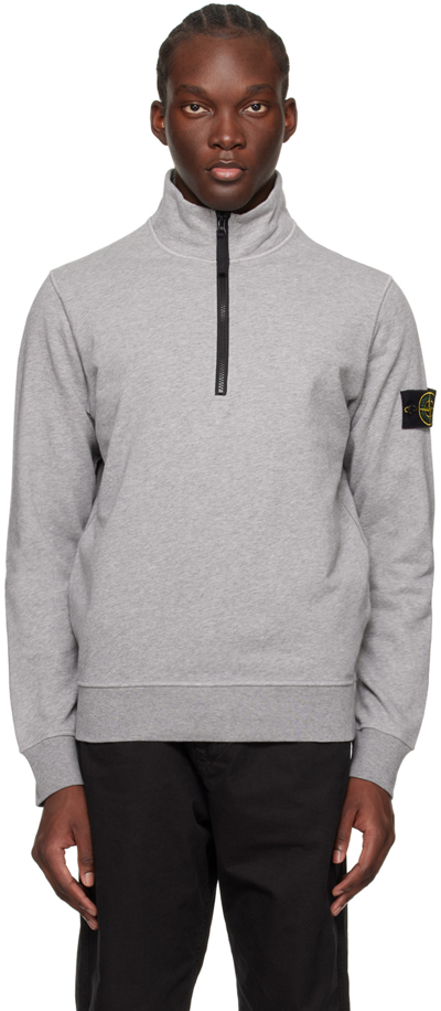 Stone Island Gray Patch Sweater In A0m64 Melange Grey