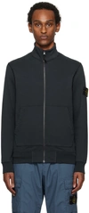 Stone Island Navy Zip Sweater In A0020 Navy Blue