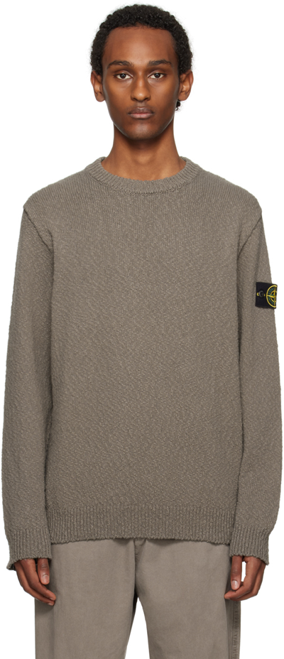 Stone Island Gray Patch Sweater In V0092 Dove Grey