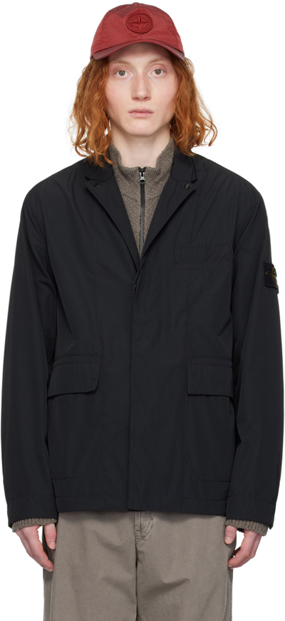 Stone Island Black Twill Blazer