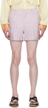 DRIES VAN NOTEN PURPLE CREASED SHORTS