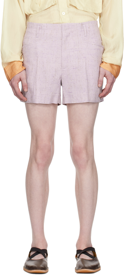 Dries Van Noten Purple Creased Shorts In 403 Lilac