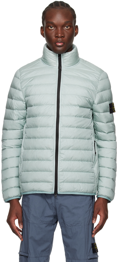 Stone Island Blue Patch Down Jacket In V0041 - Sky Blue