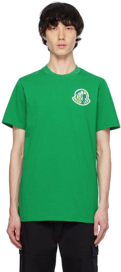 Moncler Green Printed T-shirt In 853
