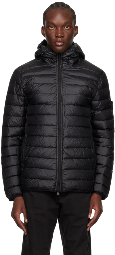 Stone Island Black Patch Down Jacket In V0029 Black