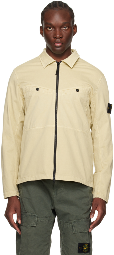 Stone Island Green Patch Jacket In V0151 Pistachio