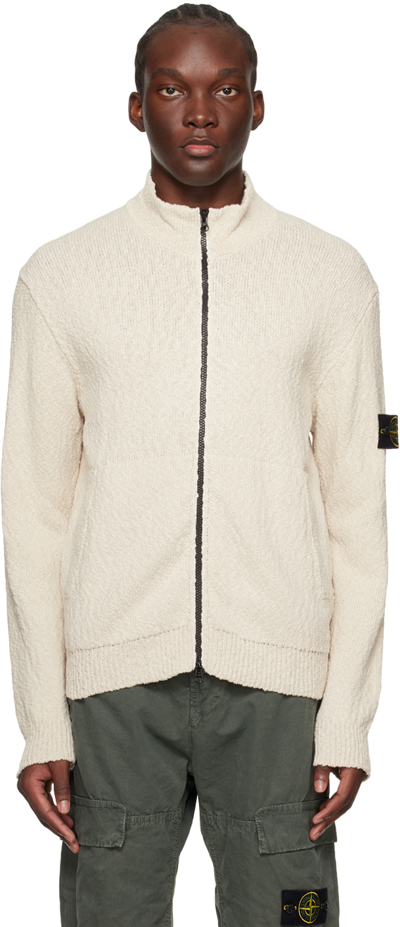 Stone Island Beige Patch Sweater In V0091 Natural Beige