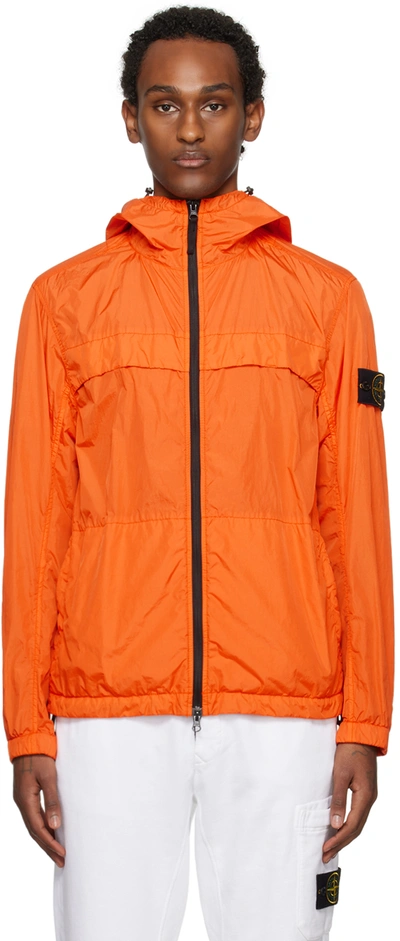 Stone Island Orange Crinkle Reps R-ny Jacket In V0032 Orange