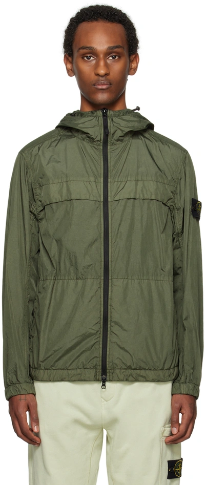 Stone Island Green Crinkle Reps R-ny Jacket In V0059 Musk