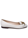 TOD'S TOD'S WHITE LEATHER LOAFERS WOMAN