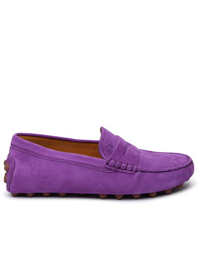 Tod's Purple Suede Loafers Woman