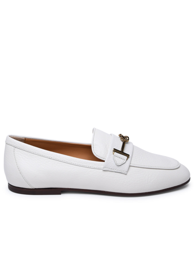 Tod's Woman  White Leather Loafers