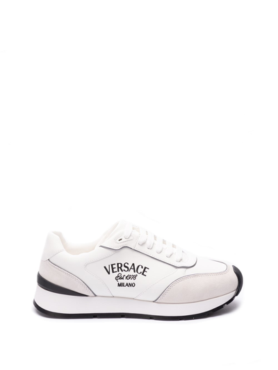 Versace ` Embroidery Sneakers In White