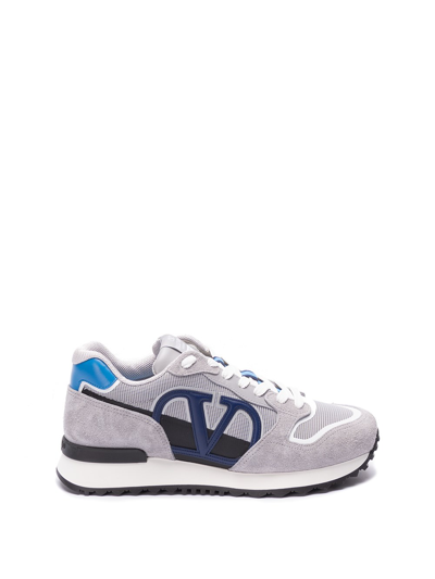 Valentino Garavani Gray & Blue Vlogo Pace Sneakers
