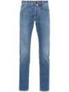 Jacob Cohen Denim Trousers Belt Loops Faded Effect In Blue