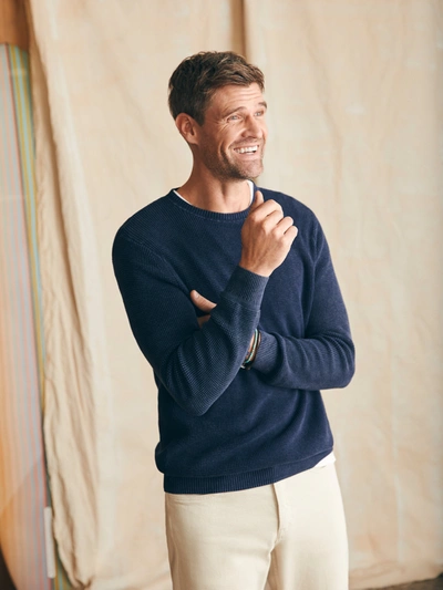 Faherty Sunwashed Crewneck Sweater In Blue Nights