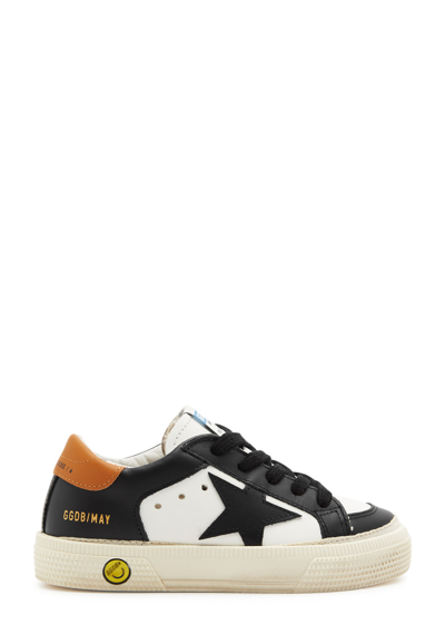Golden Goose Kids May Panelled Leather Sneakers In White