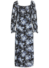 FREE PEOPLE JAYMES FLORAL-PRINT WOVEN MIDI DRESS