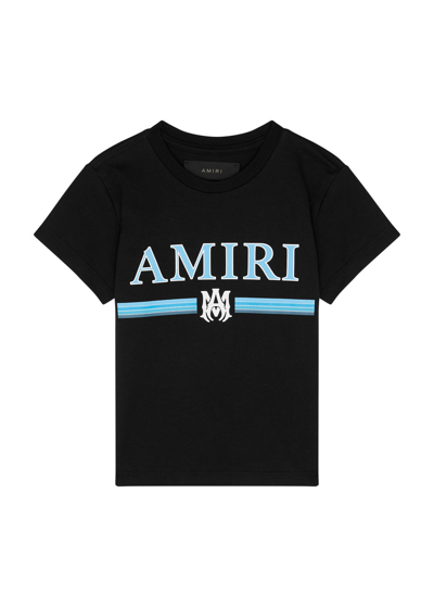 Amiri Logo-print Crewneck Cotton-jersey T-shirt 6-12 Years In Black